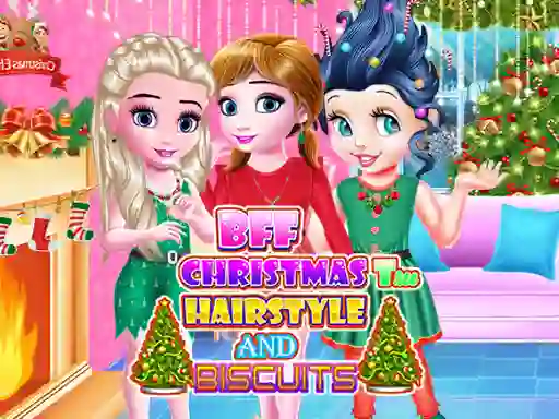 Игра BFF Christmas Tree Hairstyle and Biscuits онлайн