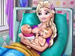 Игра Ice Queen Twins Birth онлайн