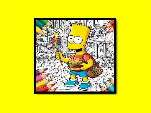 Игра Back To School Simpsons Coloring Book онлайн
