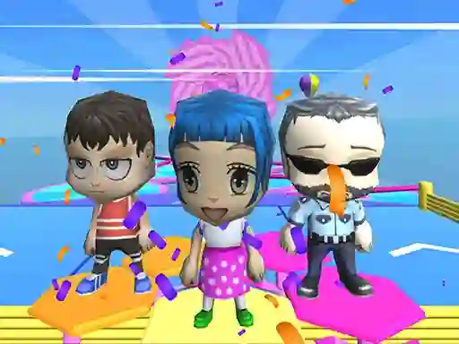 Игра Fall Guys And Girls Chibi Race Knockdown Multiplay онлайн