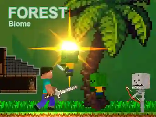 Игра Noob vs Zombies - Forest biome онлайн