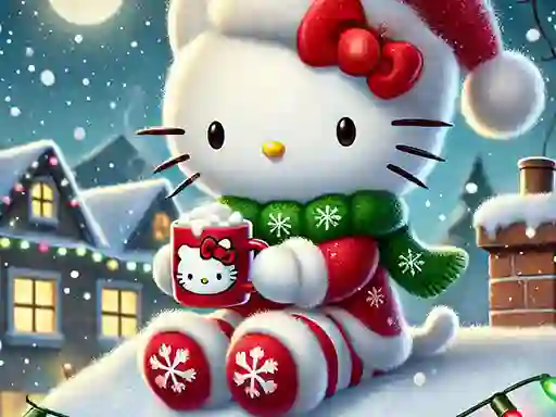Игра Hello Kitty Christmas Puzzle онлайн