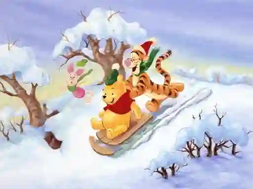 Игра Winnie the Pooh Christmas Jigsaw Puzzle 2 онлайн