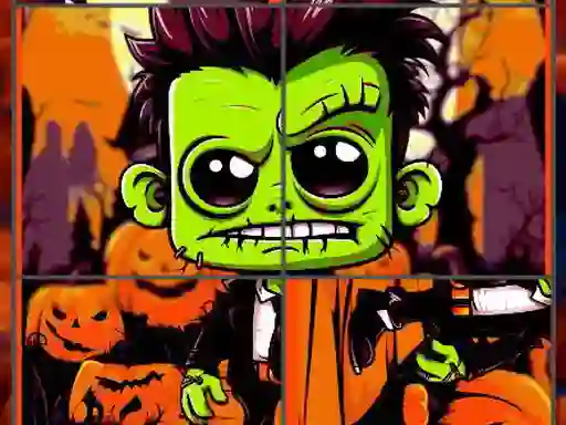 Игра Franky & Vampire Halloween Puzzle онлайн