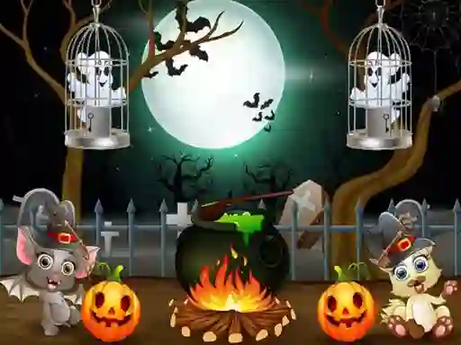 Игра Halloween Twin Ghosts Rescue онлайн