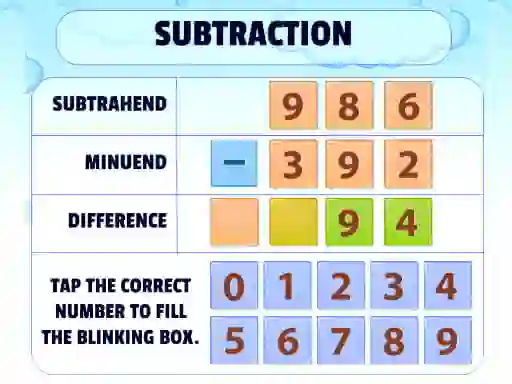 Игра Subtraction Practice онлайн
