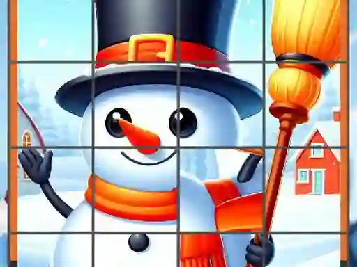 Игра Happy Snowman Puzzle онлайн