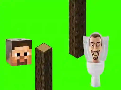 Игра Spinning Skibidi Toilet Flappy Minecraft онлайн