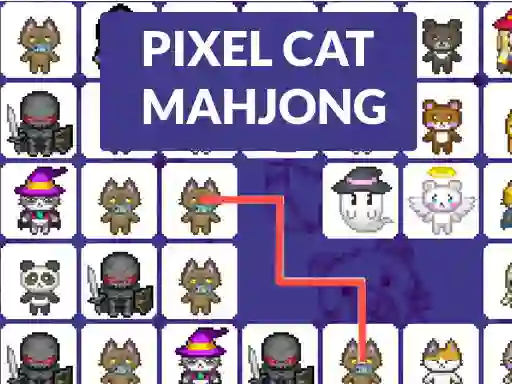 Игра Pixel cat mahjong онлайн