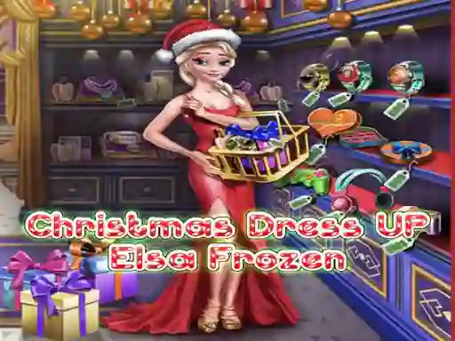 Игра Elsa Frozen Christmas Dress up онлайн