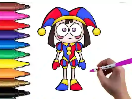 Игра Pomni Coloring Time онлайн