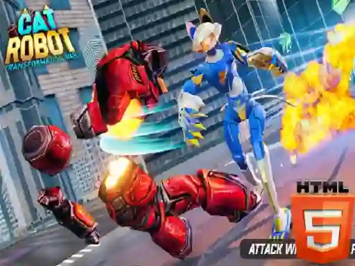 Игра Cat Robot Transform War онлайн