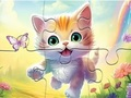 Игра Пазл: Котенок с бабочкой онлайн