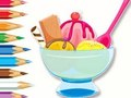 Игра Книжка-раскраска: Мороженое с фруктами онлайн