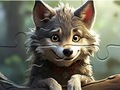Игра Пазл: Улыбающийся волк онлайн