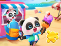 Игра Пазл: Машина с мороженым маленькой панды онлайн