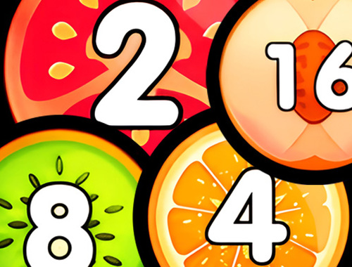 Игра Объединить стреляя шарики 2048 Соединяем Фрукты онлайн
