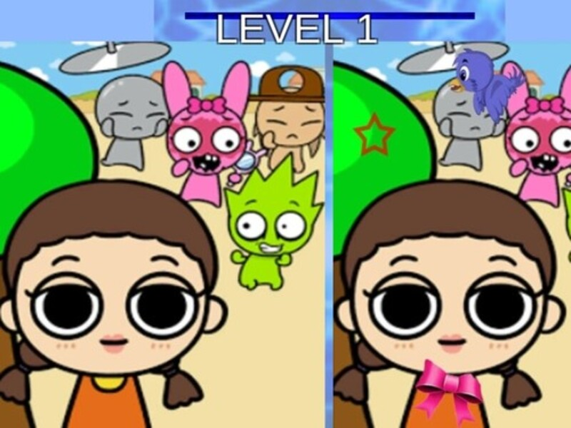 Игра Спрунки и Игра в Кальмара: Найди отличия онлайн
