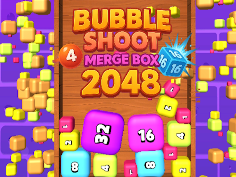 Игра Пузырьковый шутер Слияние коробок 2048 онлайн